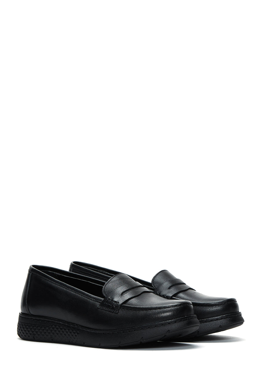 Woman Siyah Leather Comfort Loafer