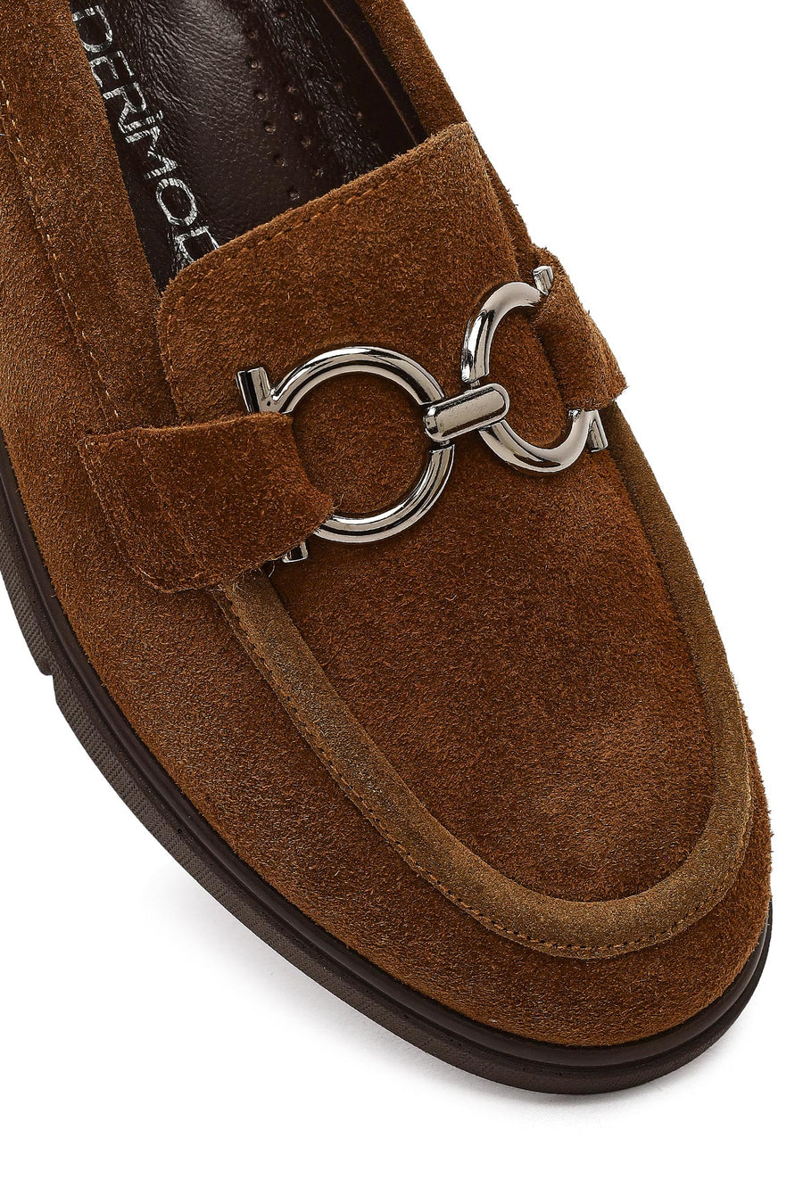 Women's Mink Buckled Suede Leather Comfort Loafer