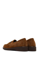 Women's Mink Buckled Suede Leather Comfort Loafer | Derimod