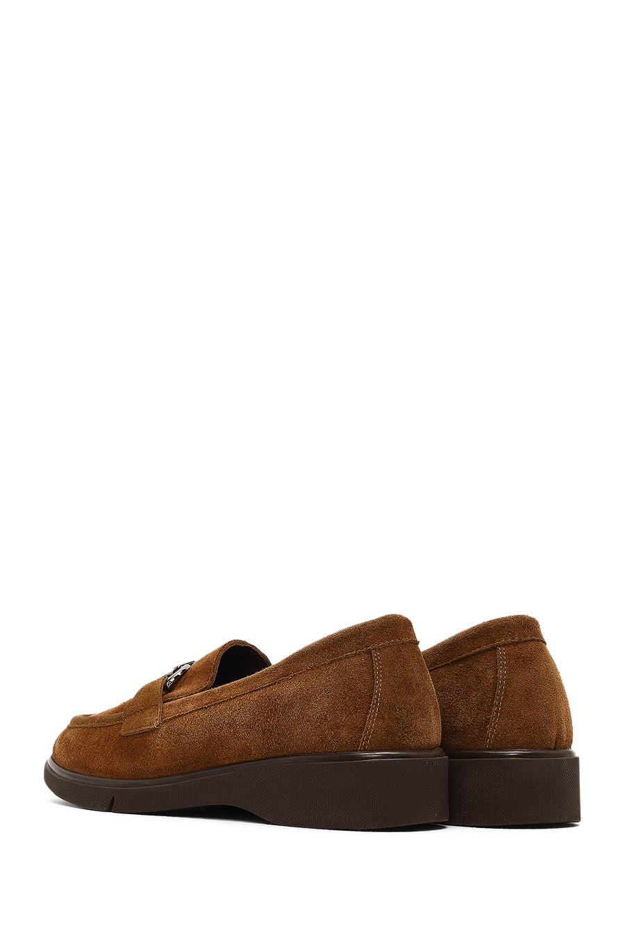 Women's Mink Buckled Suede Leather Comfort Loafer