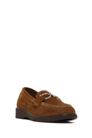 Women's Mink Buckled Suede Leather Comfort Loafer | Derimod
