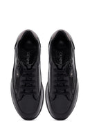 Kadın Siyah Bağcıklı Kalın Tabanlı Deri Sneaker | Derimod