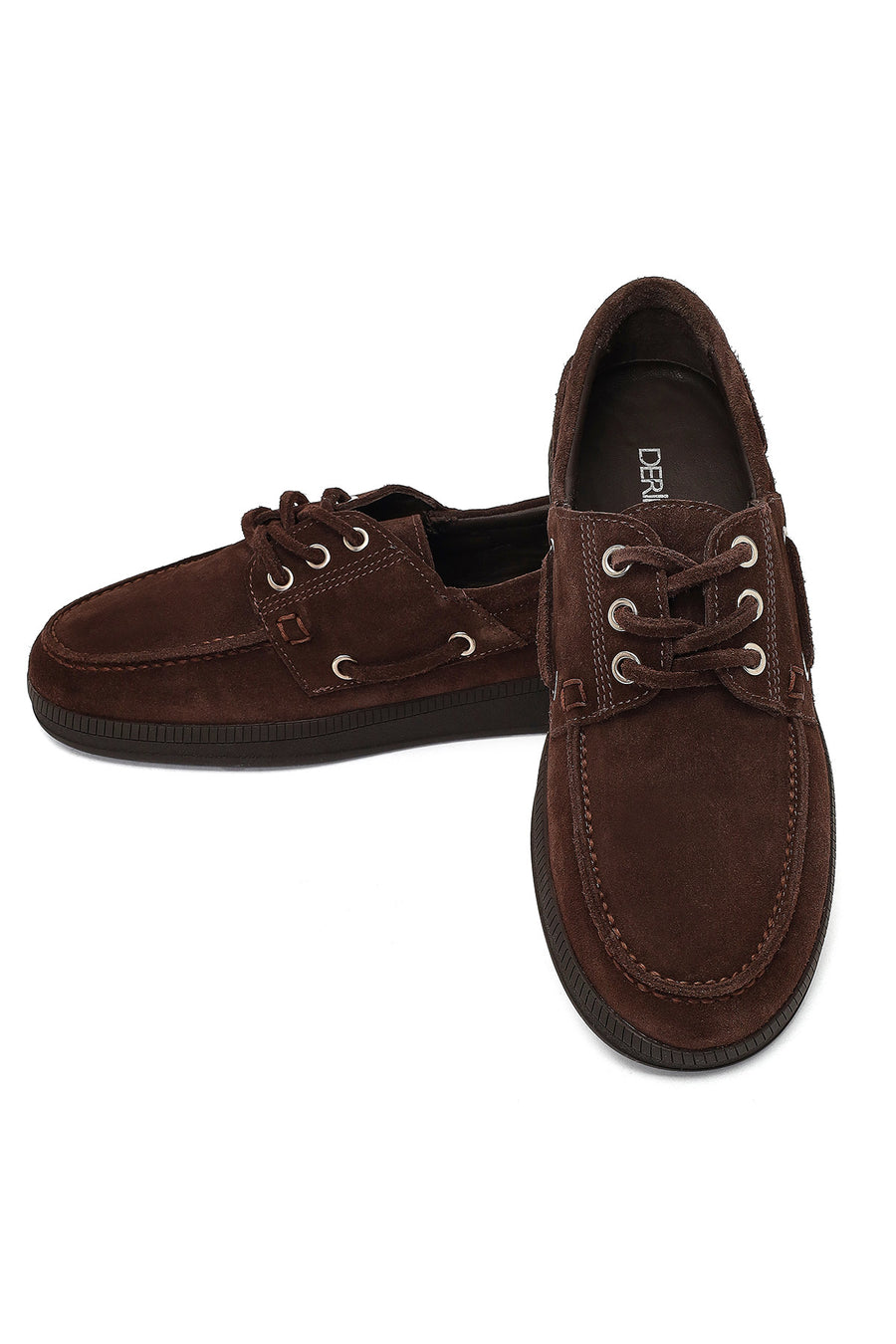 Women's Brown Lace-Up Suede Leather Casual Shoes