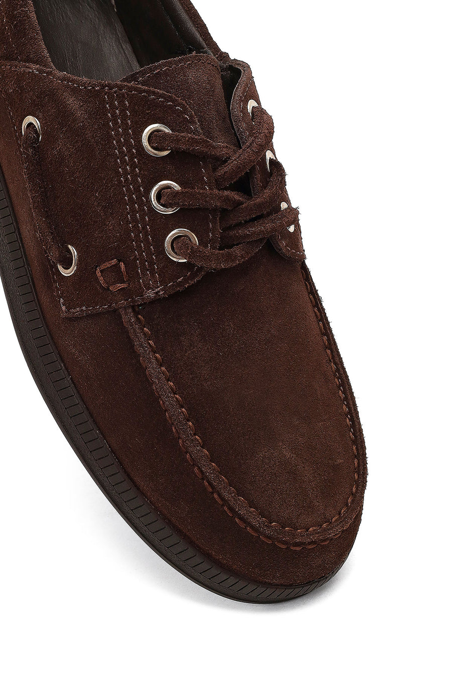 Women's Brown Lace-Up Suede Leather Casual Shoes
