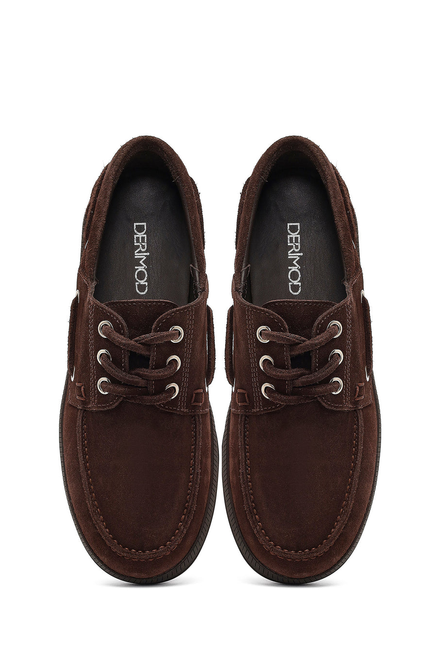 Women's Brown Lace-Up Suede Leather Casual Shoes