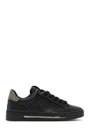 Kadın Siyah Bağcıklı Taşlı Sneaker | Derimod