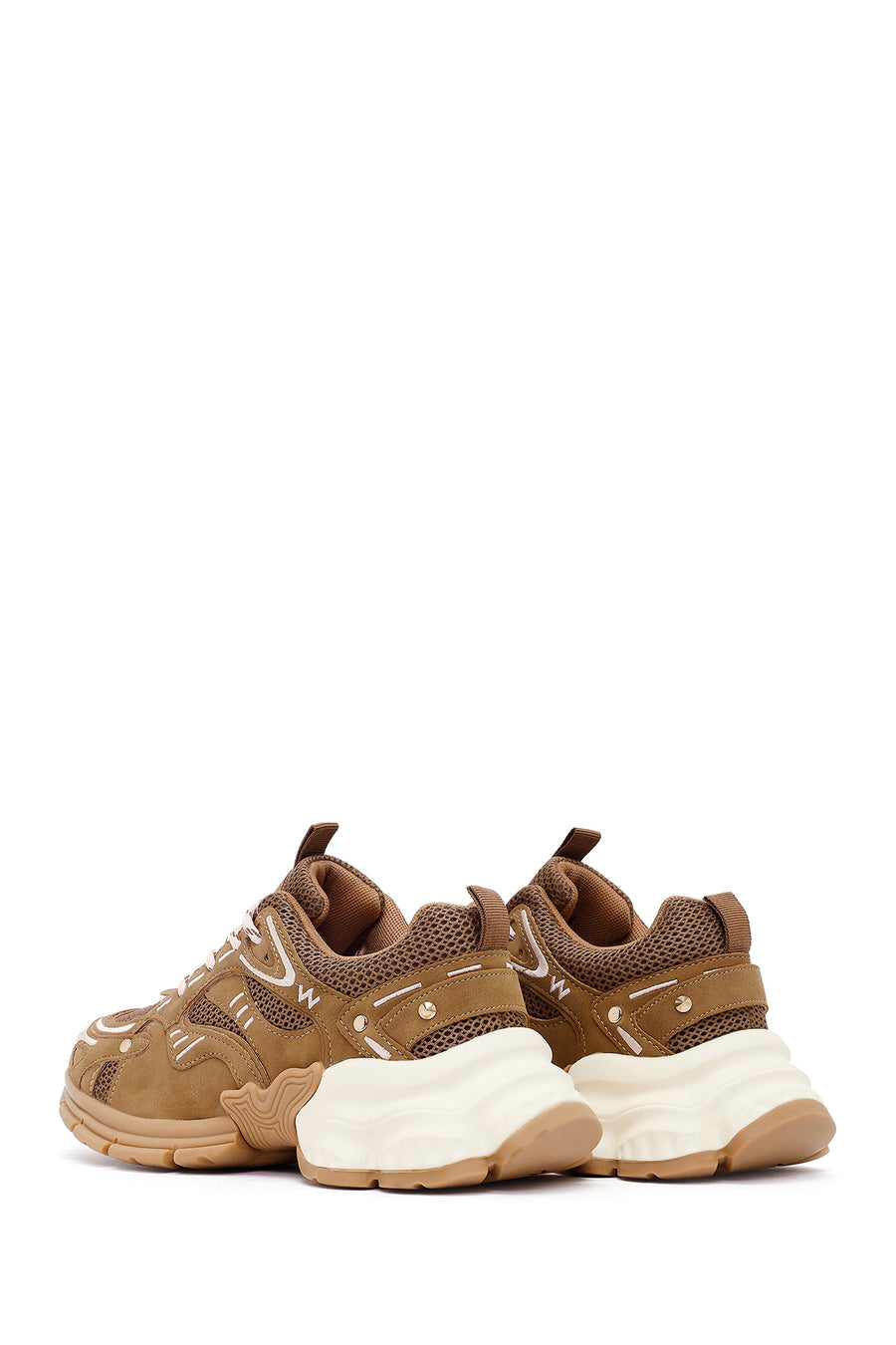 Kadın Camel Bağcıklı Kalın Tabanlı Sneaker