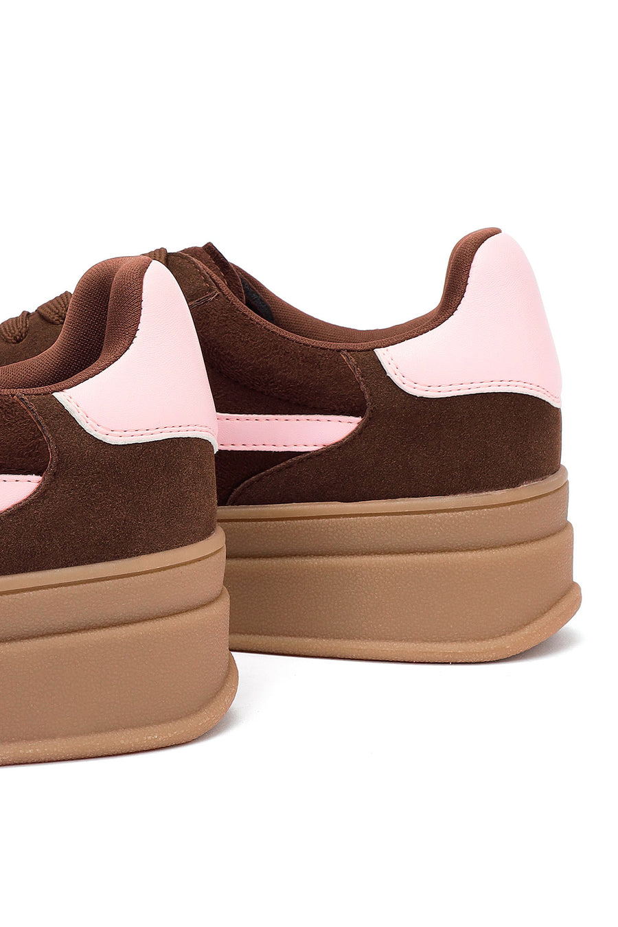 Kadın Kahverengi Bağcıklı Kalın Tabanlı Sneaker