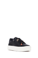Women's Black Lace-Up Thick-Soled Sneaker | Derimod