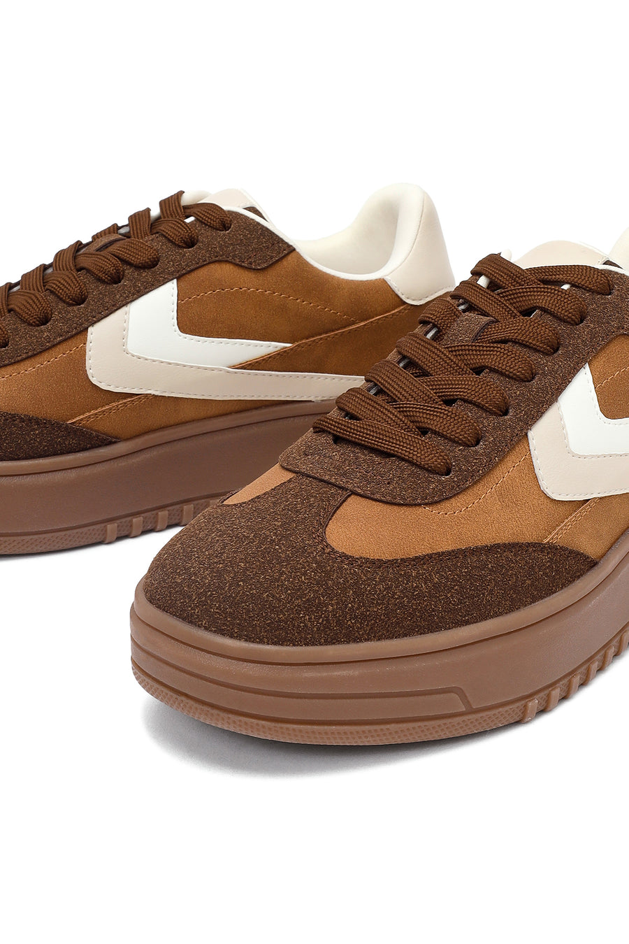 Kadın Camel Bağcıklı Kalın Tabanlı Sneaker