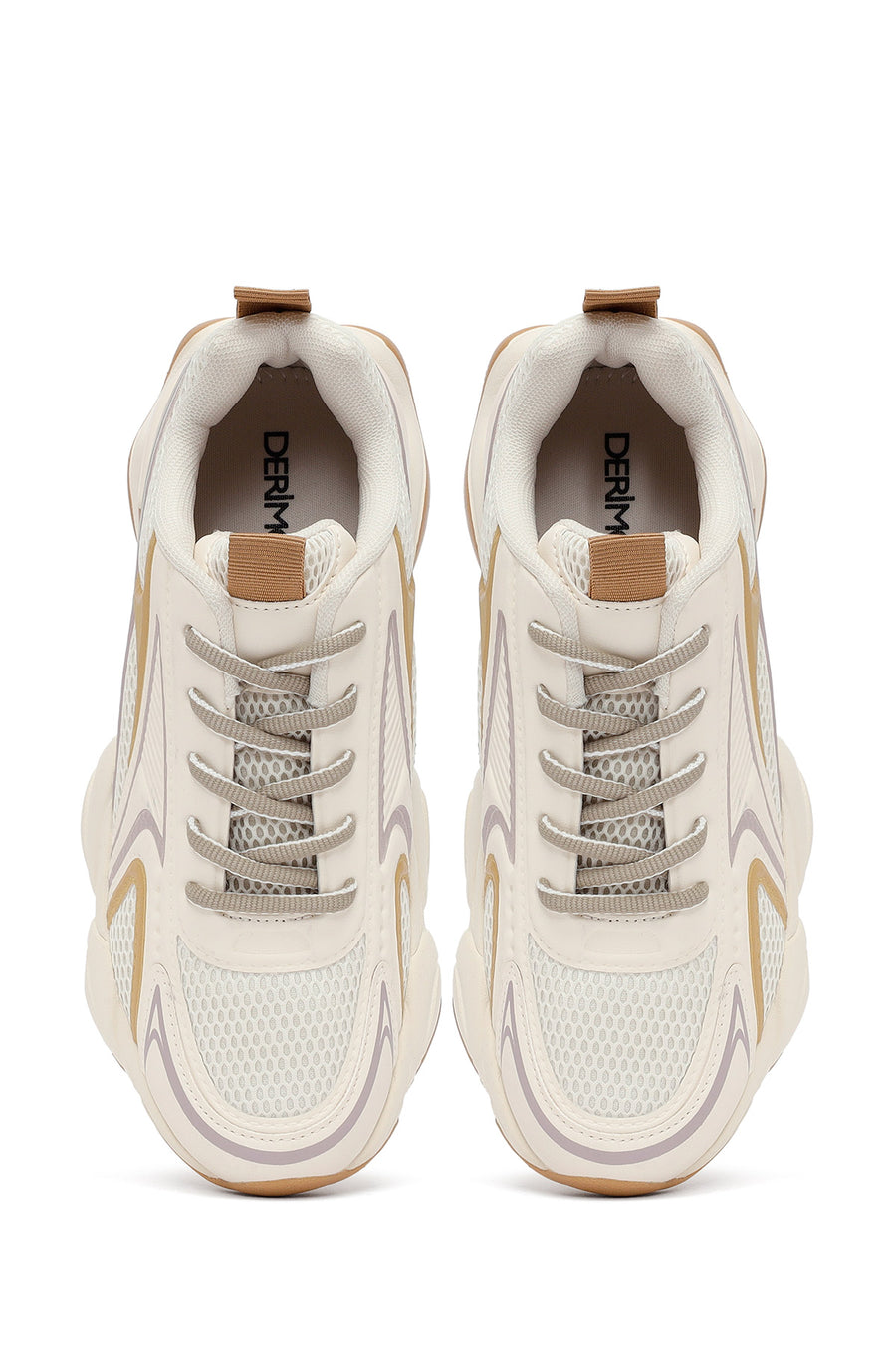 Kadın Krem Bağcıklı Kalın Tabanlı Sneaker