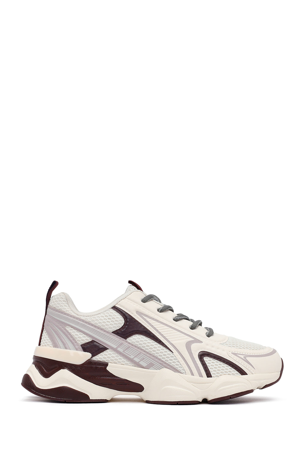 Kadın Bordo Bağcıklı Kalın Tabanlı Sneaker