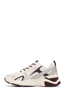 Women's Burgundy Lace-Up Thick-Soled Sneaker | Derimod