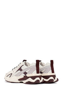 Women's Burgundy Lace-Up Thick-Soled Sneaker | Derimod