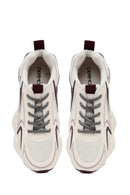 Women's Burgundy Lace-Up Thick-Soled Sneaker | Derimod