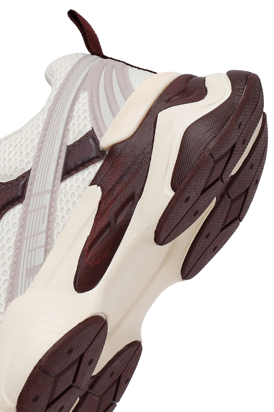 Women's Burgundy Lace-Up Thick-Soled Sneaker