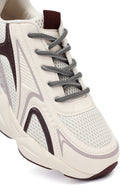 Women's Burgundy Lace-Up Thick-Soled Sneaker | Derimod