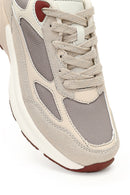 Women's Beige Lace-Up Thick-Soled Sneaker | Derimod