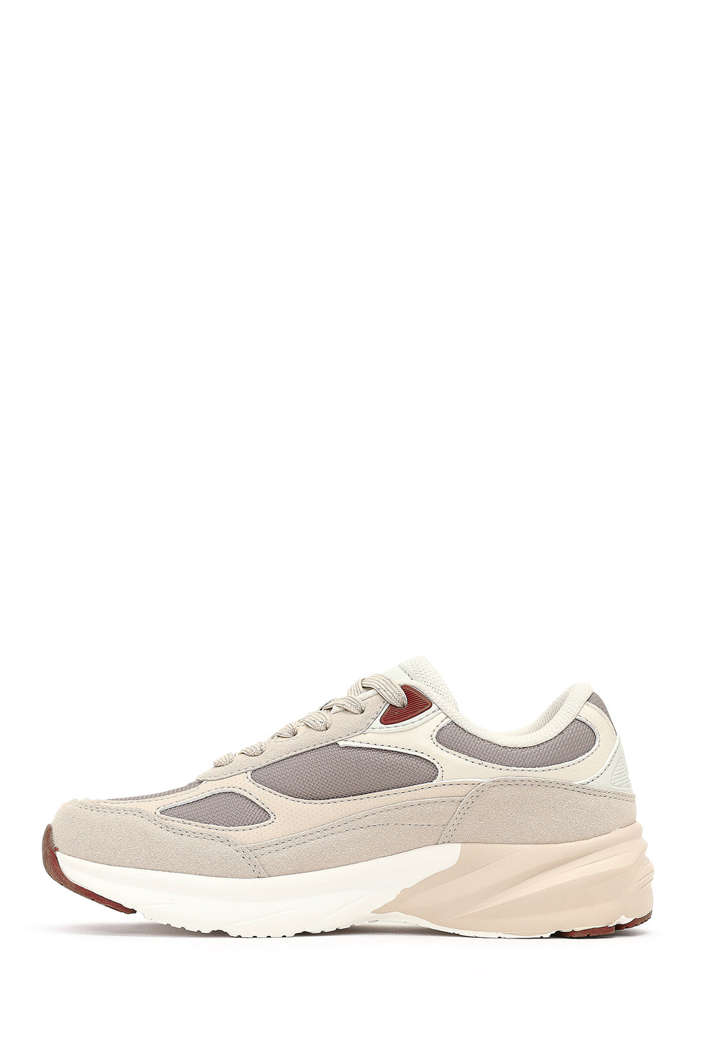 Kadın Bej Bağcıklı Kalın Tabanlı Sneaker
