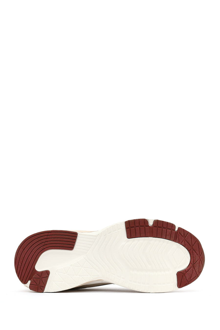Women's Beige Lace-Up Thick-Soled Sneaker