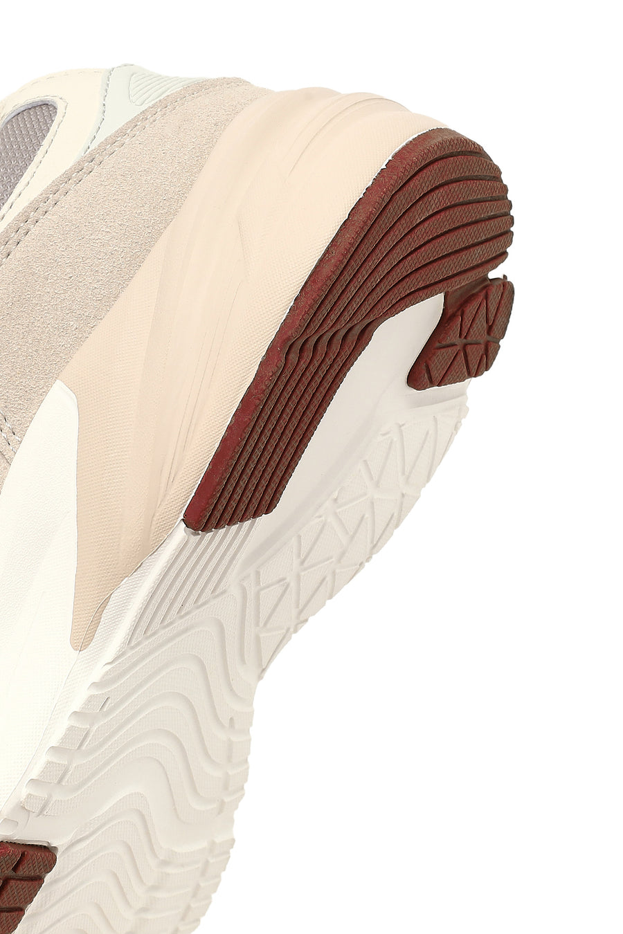 Women's Beige Lace-Up Thick-Soled Sneaker