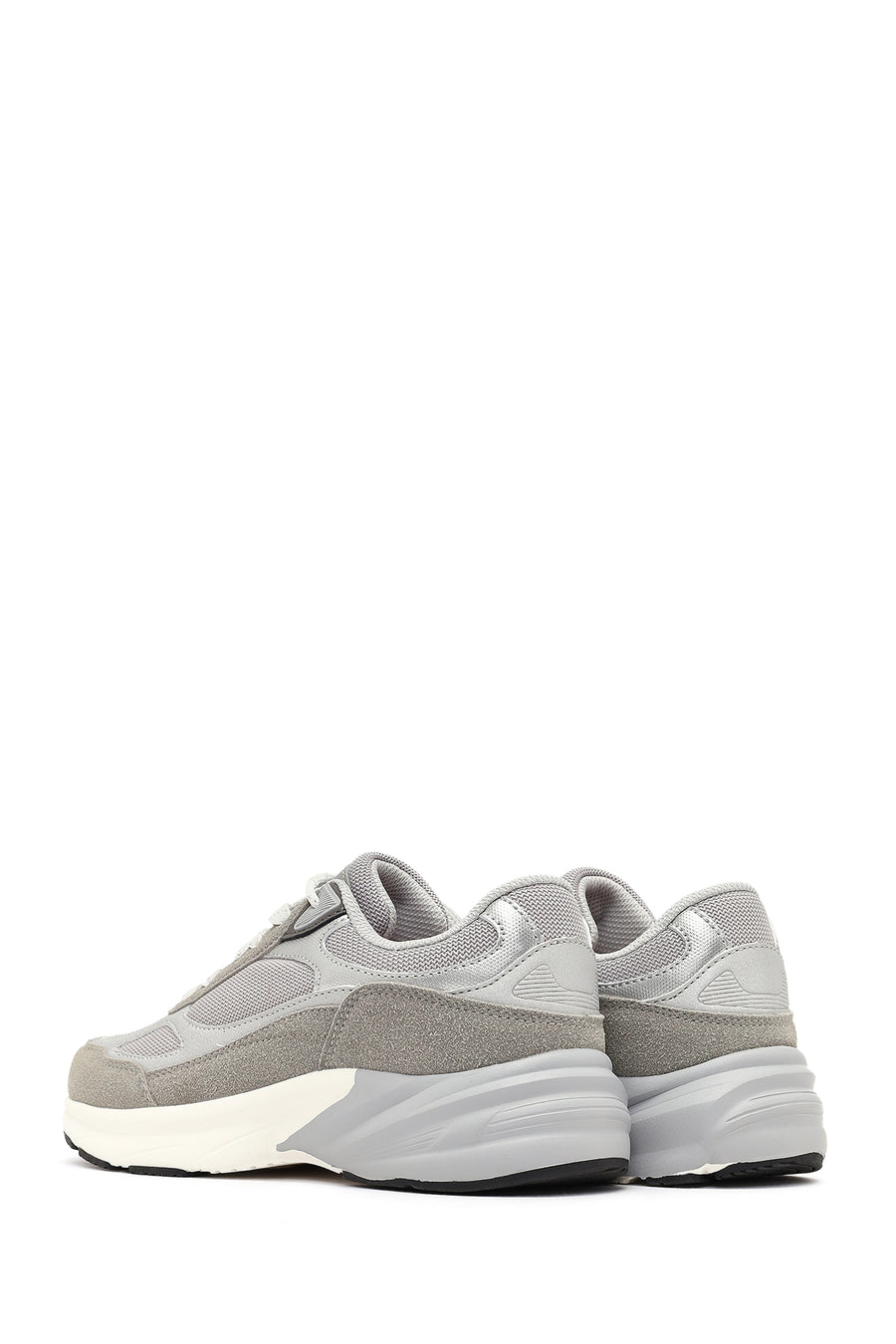 Kadın Gri Bağcıklı Kalın Tabanlı Sneaker