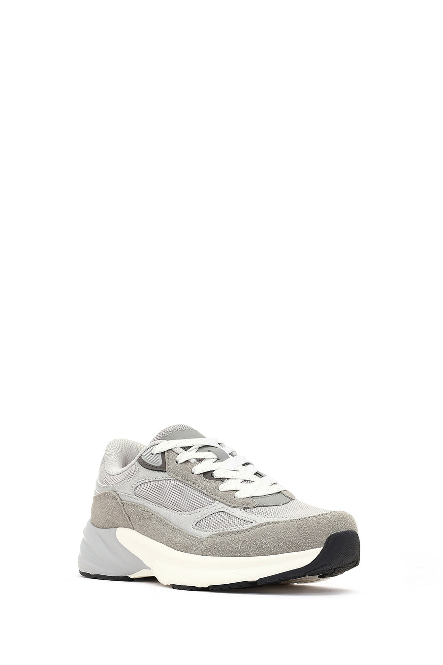 Kadın Gri Bağcıklı Kalın Tabanlı Sneaker