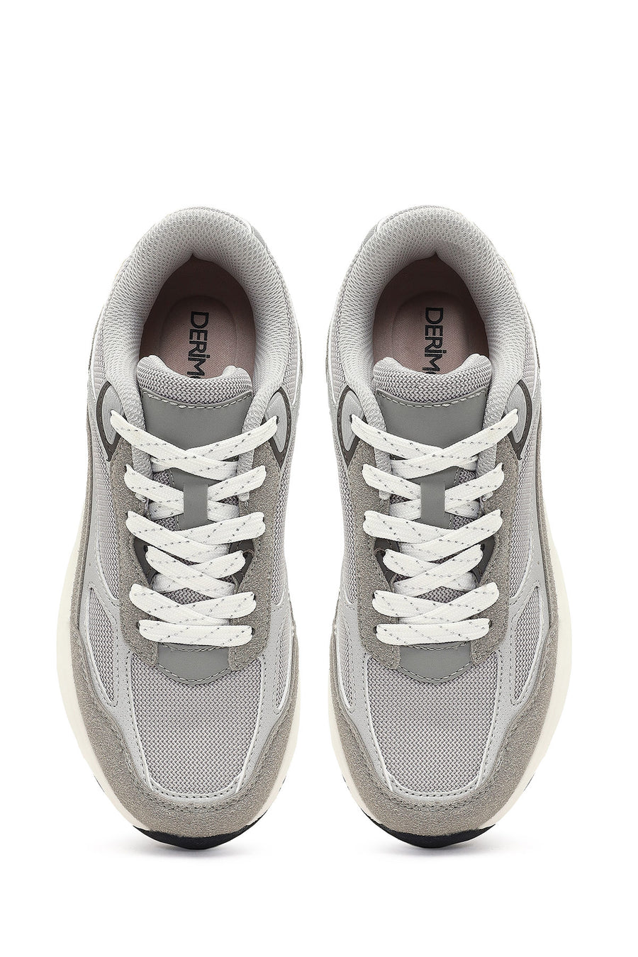 Kadın Gri Bağcıklı Kalın Tabanlı Sneaker