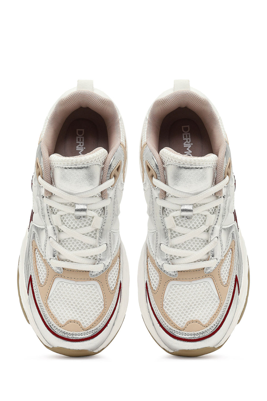 Kadın Bej Bağcıklı Kalın Tabanlı Sneaker