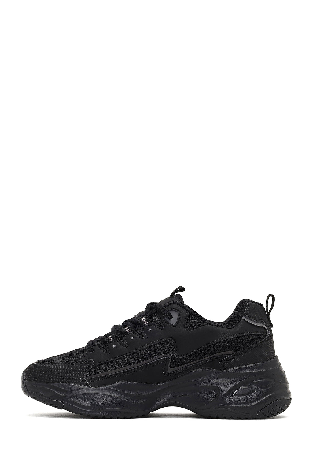 Kadın Siyah Bağcıklı Kalın Tabanlı Sneaker
