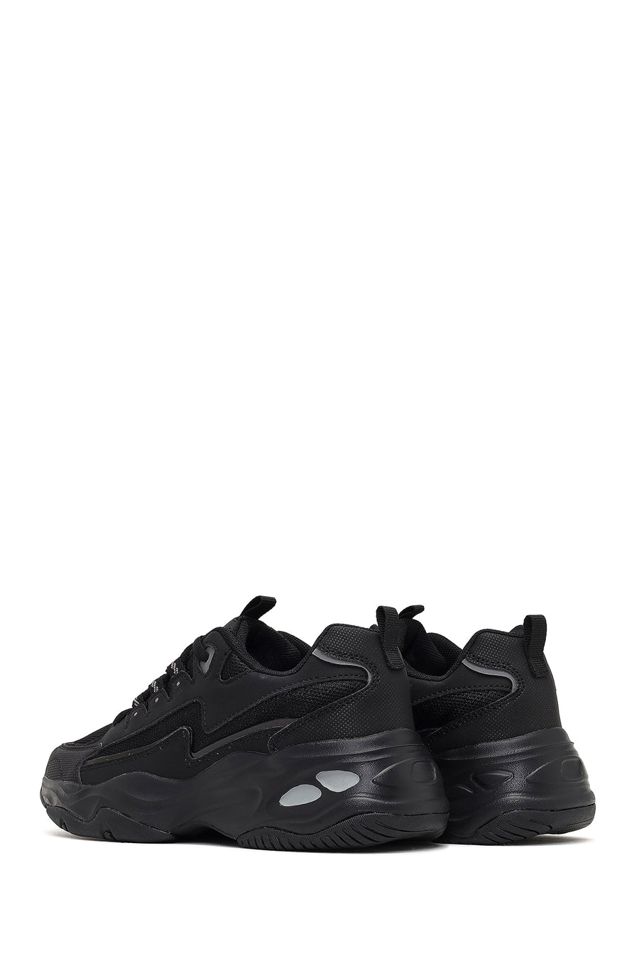 Kadın Siyah Bağcıklı Kalın Tabanlı Sneaker