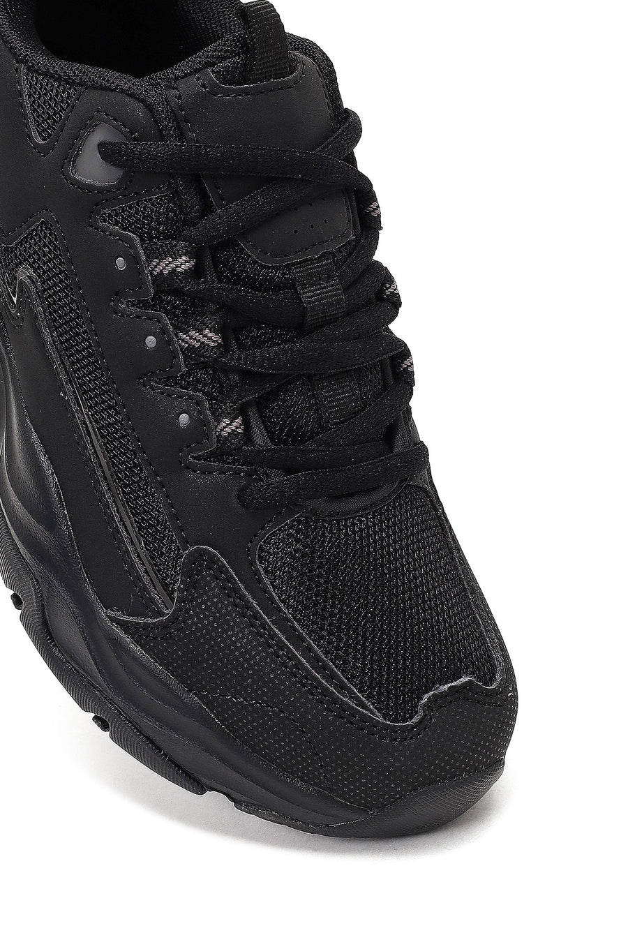 Kadın Siyah Bağcıklı Kalın Tabanlı Sneaker