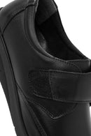 Women's Black Thick-Soled Leather Comfort Shoe | Derimod