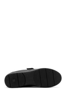 Women's Black Thick-Soled Leather Comfort Shoe | Derimod