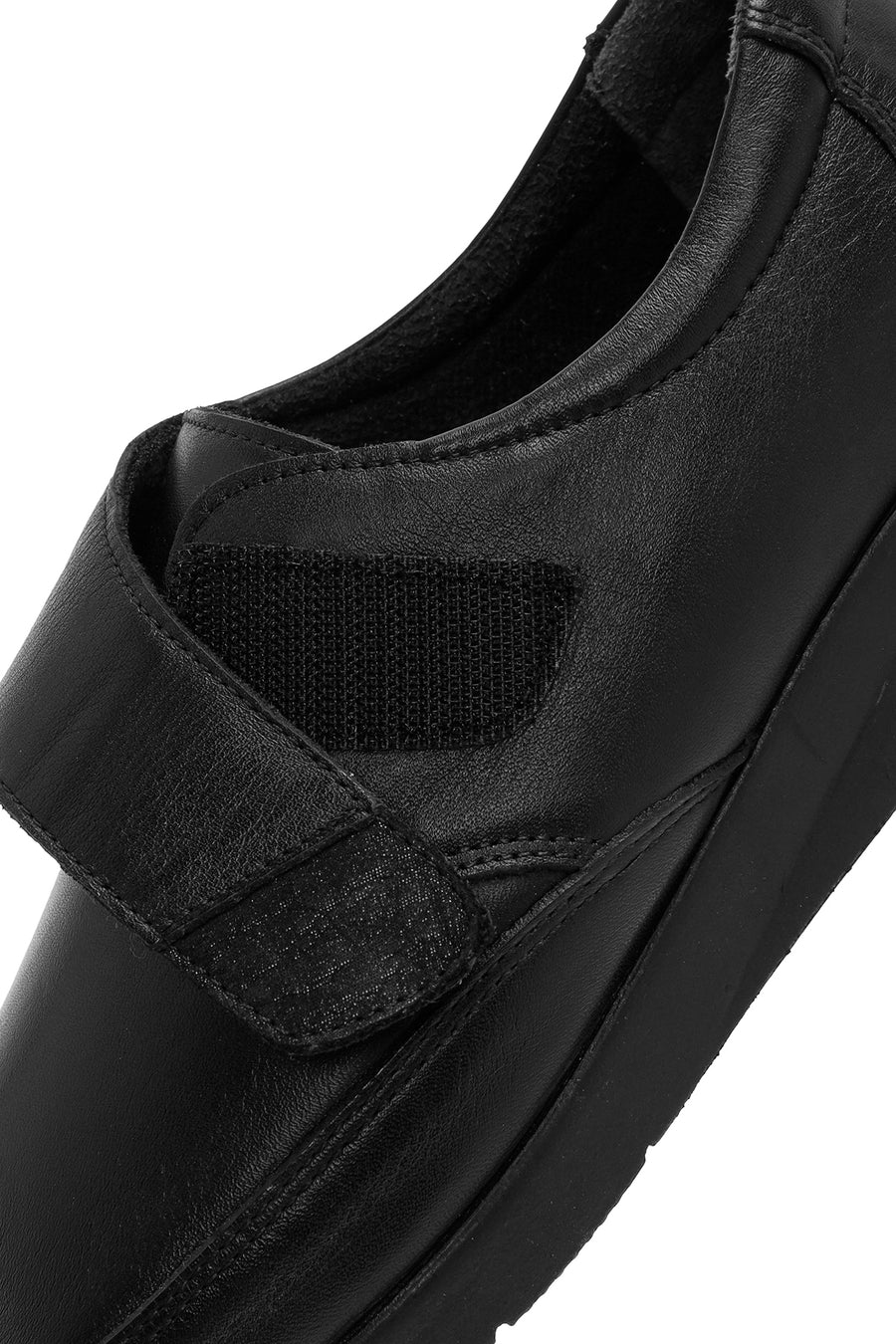 Women's Black Thick-Soled Leather Comfort Shoe