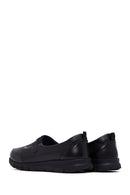 Woman Black Stone Detail Leather Comfort Shoes | Derimod