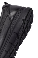 Woman Black Stone Detail Leather Comfort Shoes | Derimod