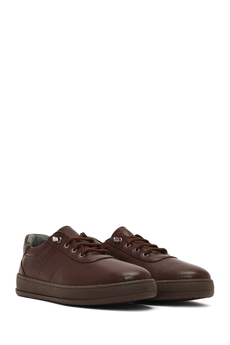Women's Brown Lace-up Leather Comfort Shoe