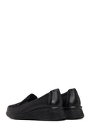 Women's Black Stone Detailed Platform Heel Leather Comfort Shoe | Derimod