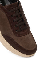 Women's Brown Lace-Up Thick-Soled Leather Sneaker | Derimod
