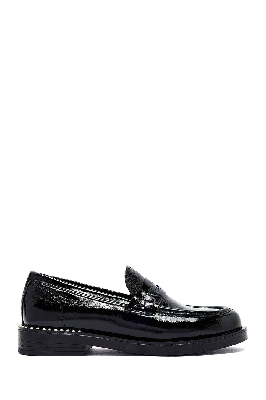 Woman Black Patent Leather Leather Masculine Loafer 25AFD510416 | Derimod