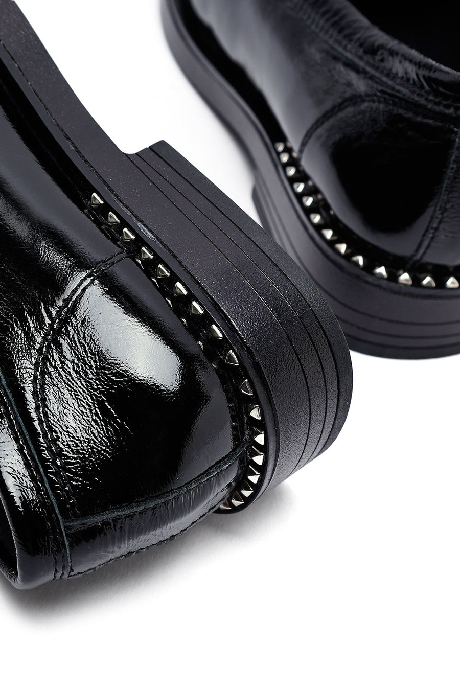 Woman Black Patent Leather Leather Masculine Loafer