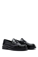 Woman Black Patent Leather Leather Masculine Loafer | Derimod