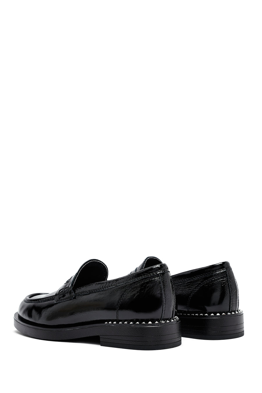 Woman Black Patent Leather Leather Masculine Loafer