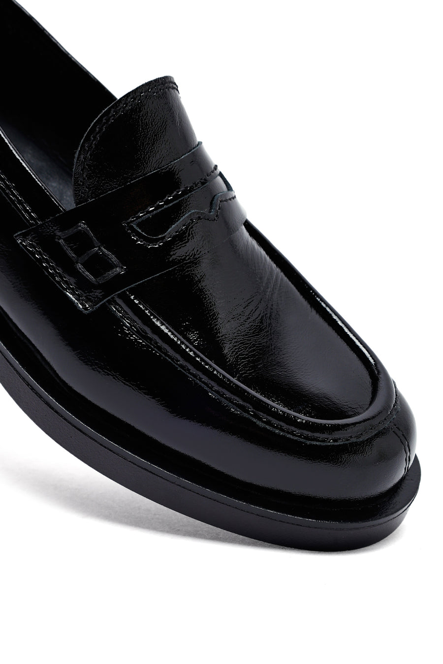 Woman Black Patent Leather Leather Masculine Loafer