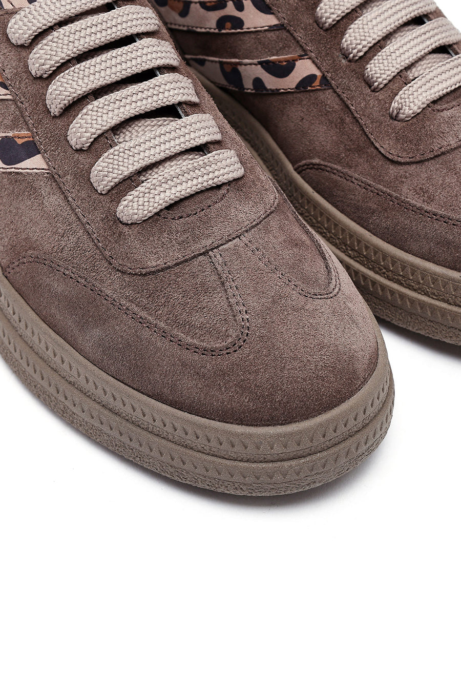 Kadın Vizon Bağcıklı Süet Deri Sneaker