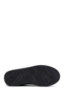 Woman Black Lace-Up Thick Sole Leather Sneakers | Derimod