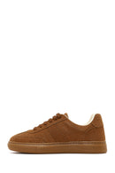 Women's Tan Lace-Up Thick-Soled Suede Sneaker | Derimod