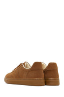 Women's Tan Lace-Up Thick-Soled Suede Sneaker | Derimod