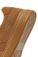 Women's Tan Lace-Up Thick-Soled Suede Sneaker | Derimod